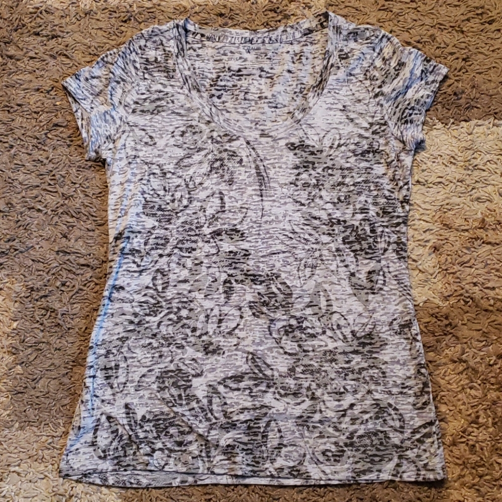 Chaus Sport burnout flower themed shirt NWOT